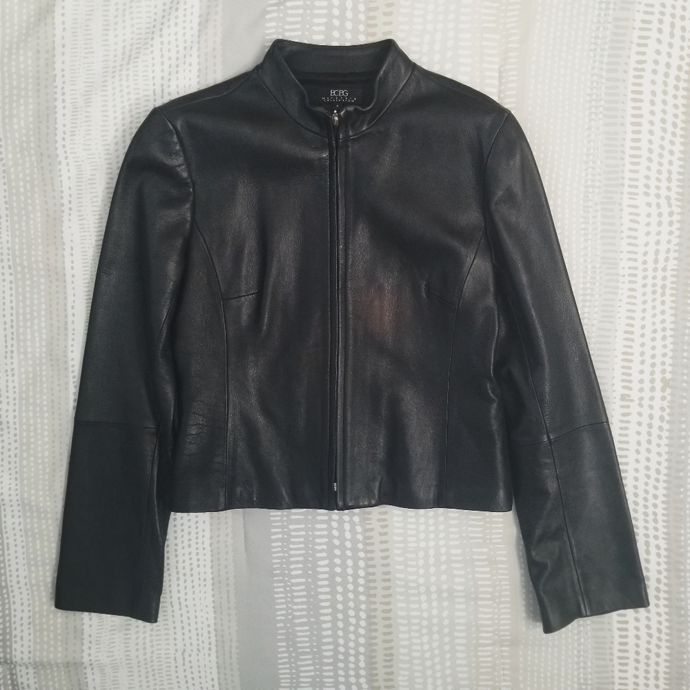 BCBGMaxAzria Classic Black Leather Jacket